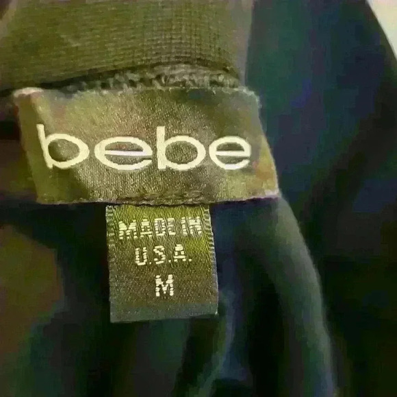 NWOT Bebe Black Bandage Mesh Gym Exercise Workout Yoga Legging Pants SZ M - Picture 4 of 4